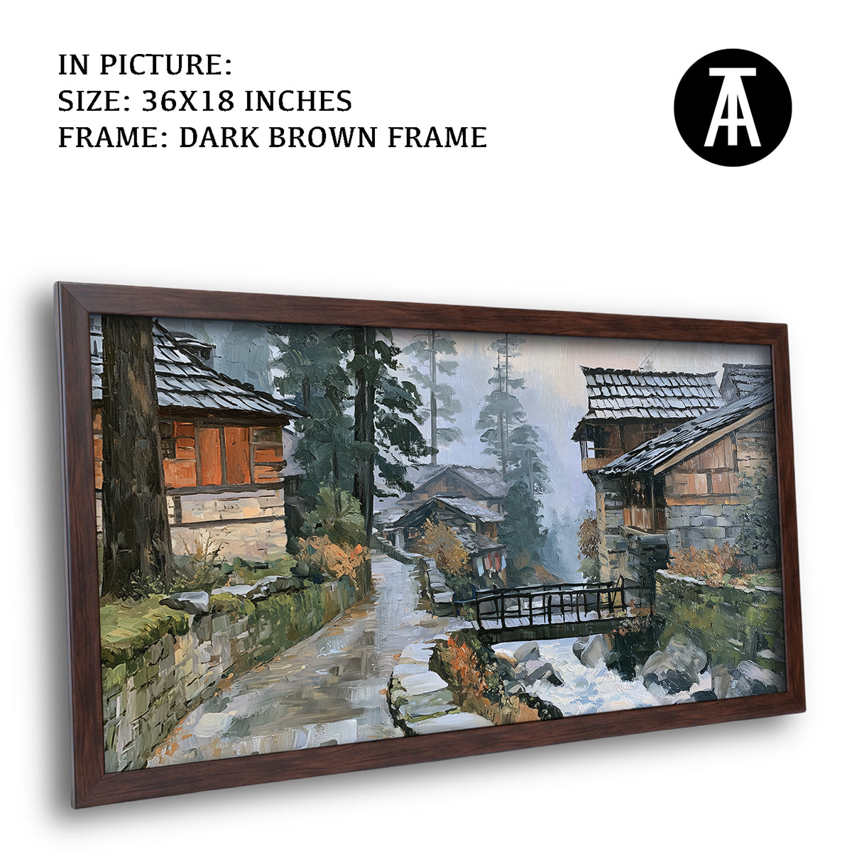 Artwork in Dark Brown Frame