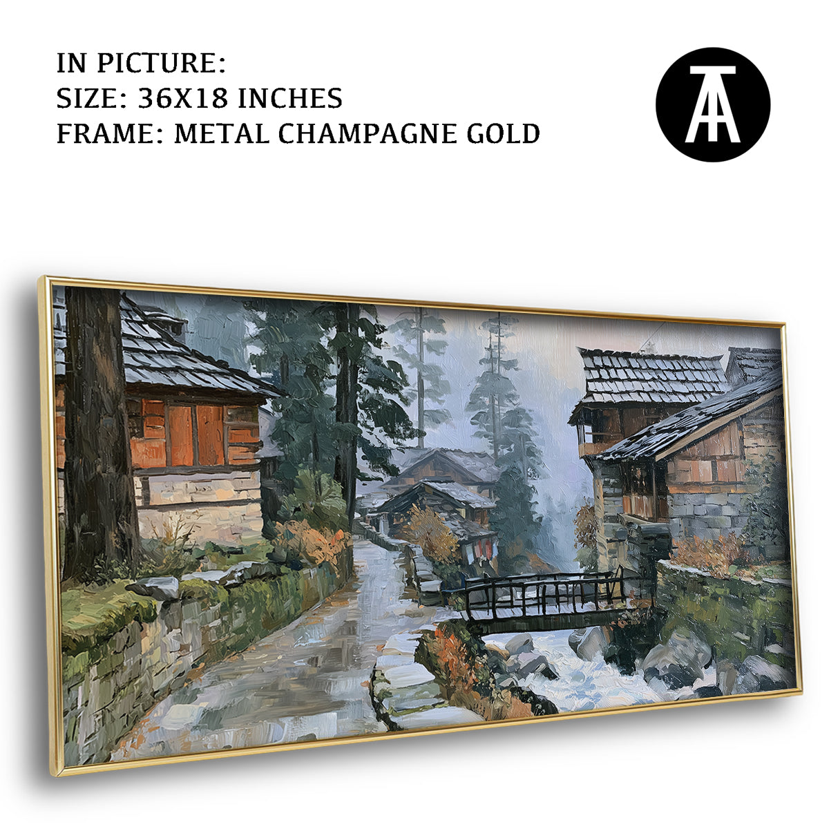 Artwork in Metal Champagne Gold Frame