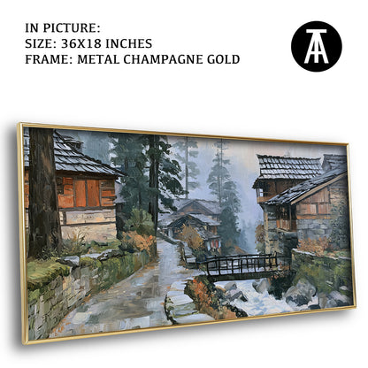 Artwork in Metal Champagne Gold Frame