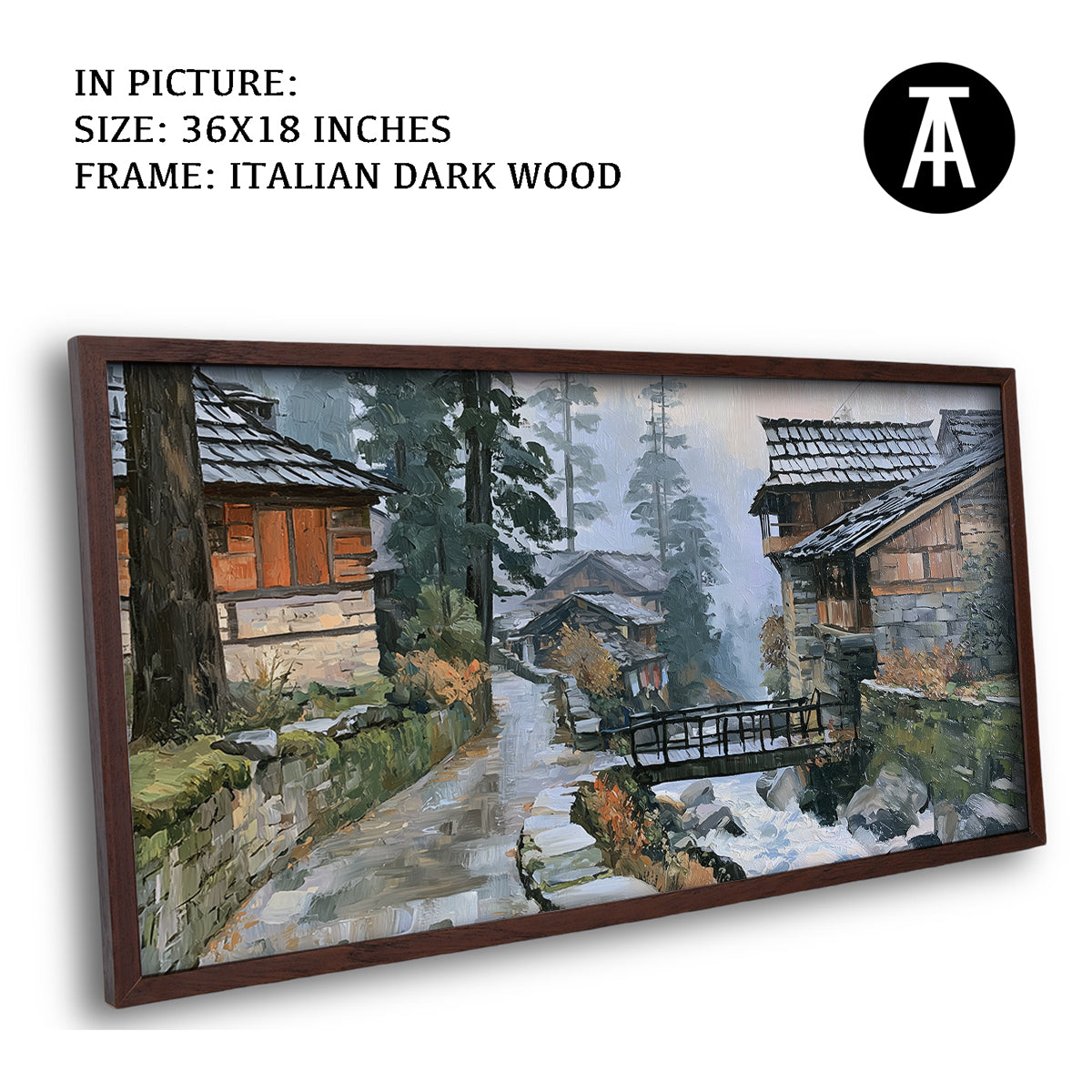 Artwork in Dark Wood Frame