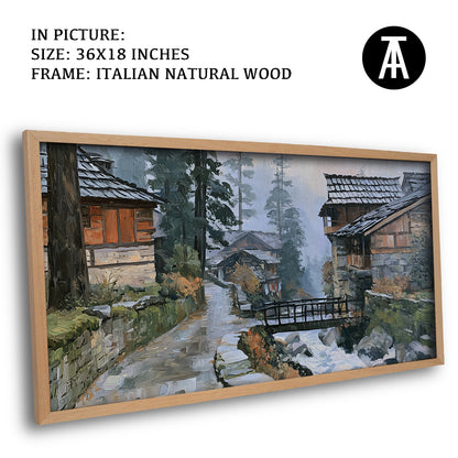 Artwork in Natural Wood Frame