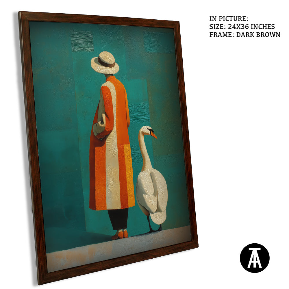 Artwork in Dark Brown Frame