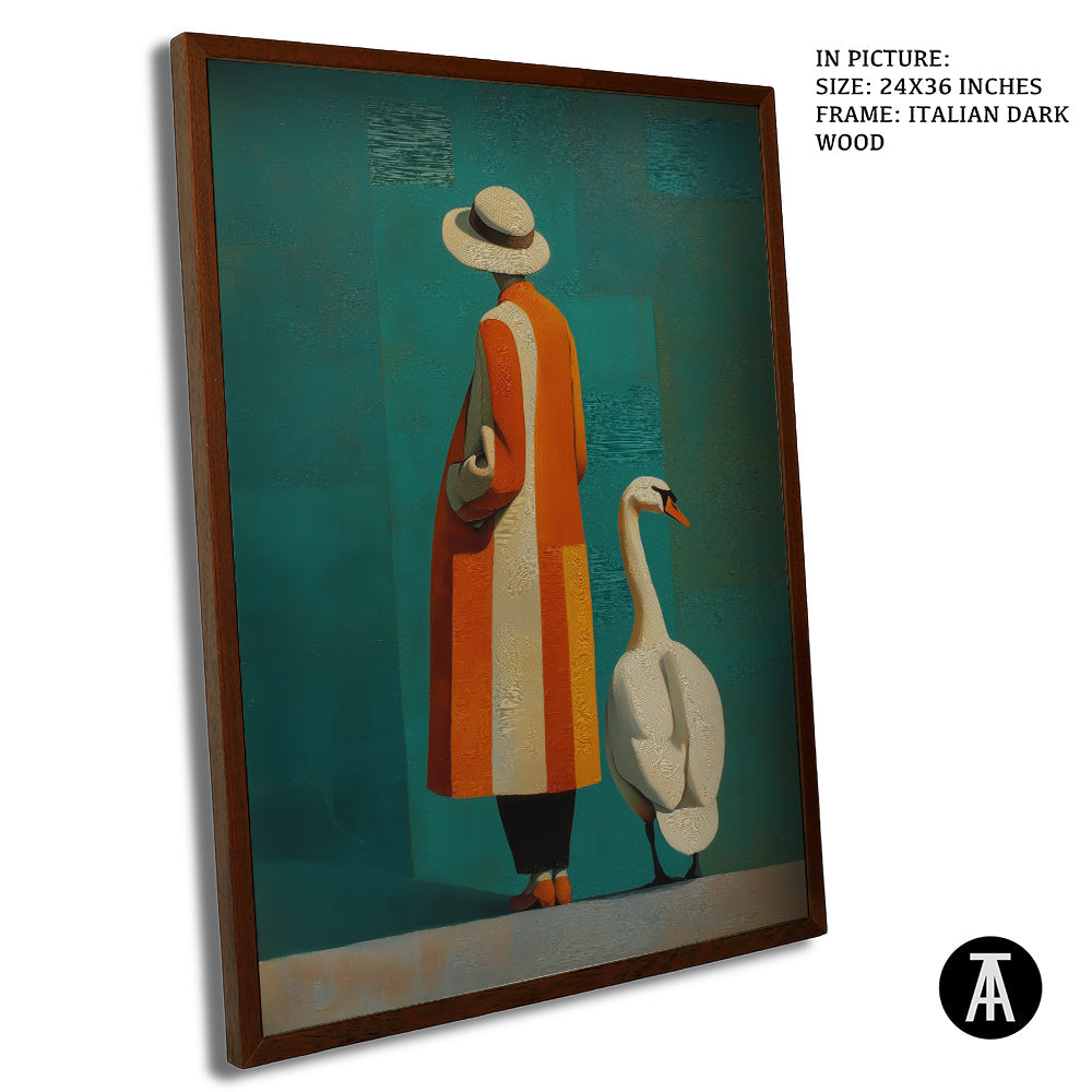 Artwork in Dark Wood Frame
