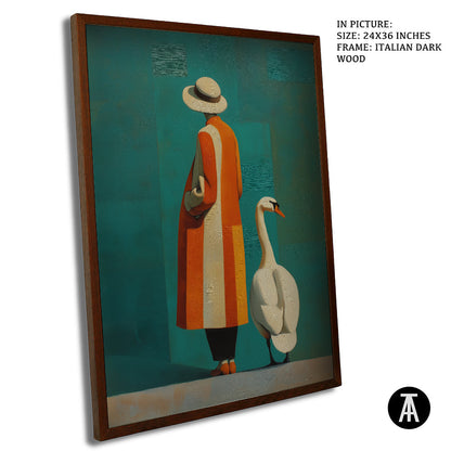 Artwork in Dark Wood Frame
