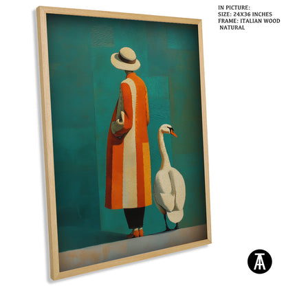 Artwork in Natural Wood Frame