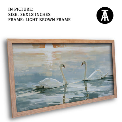 Artwork in Light Brown Frame