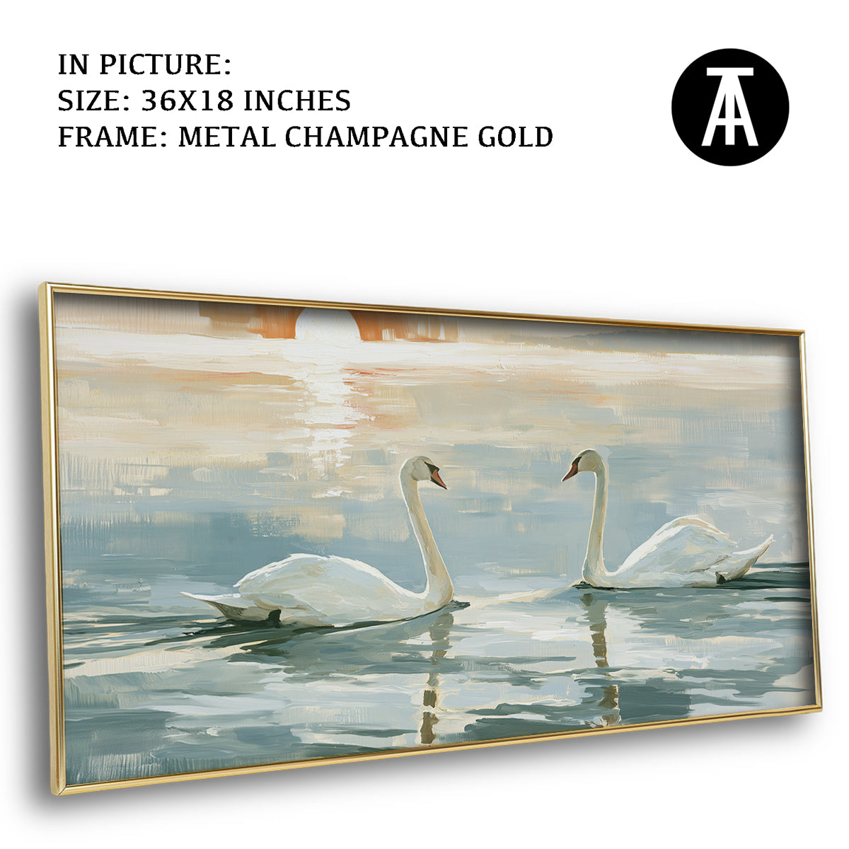 Artwork in Metal Champagne Gold Frame