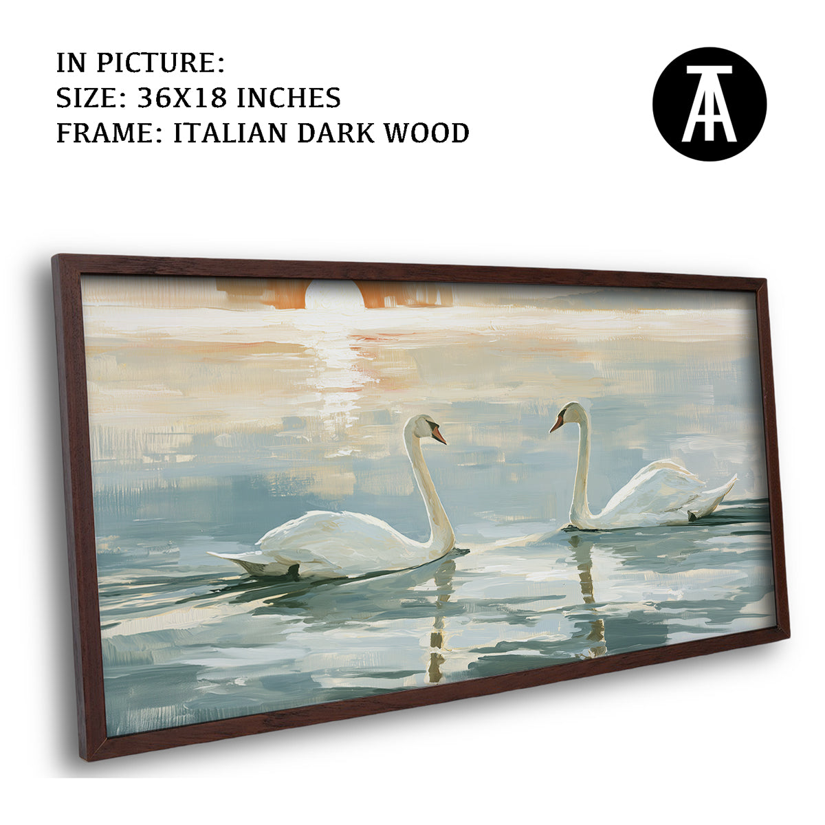 Artwork in Dark Wood Frame