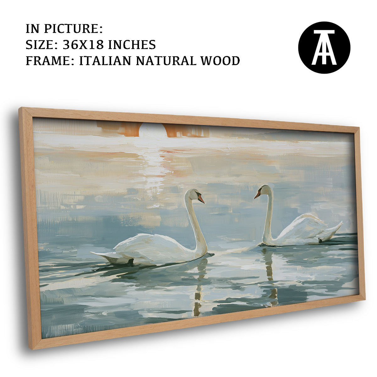 Artwork in Natural Wood Frame