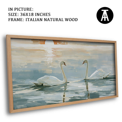 Artwork in Natural Wood Frame