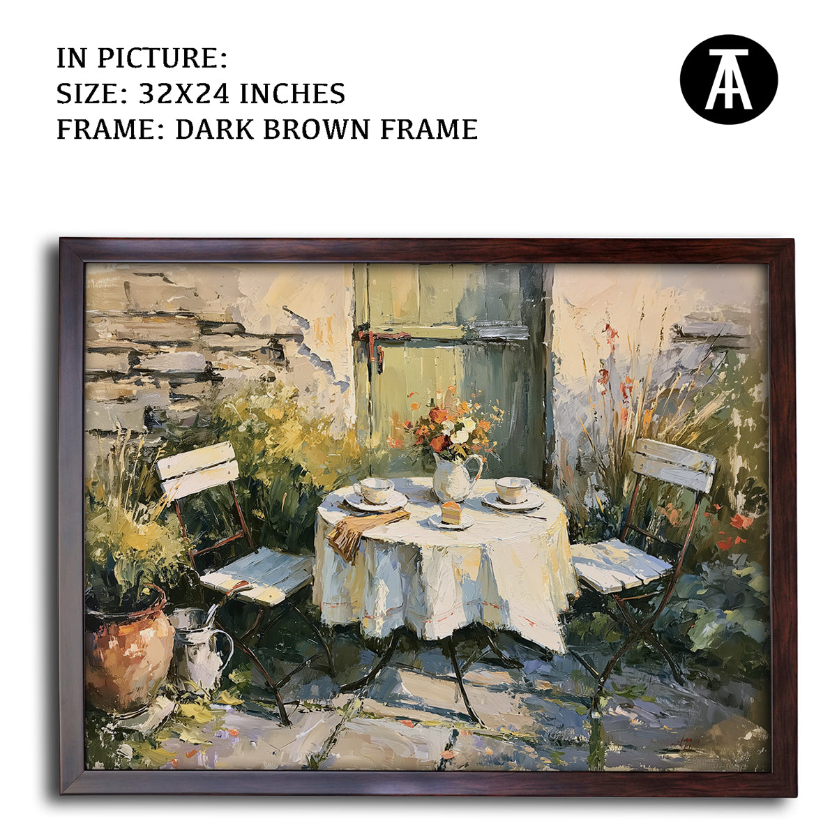 Artwork in Dark Brown Frame