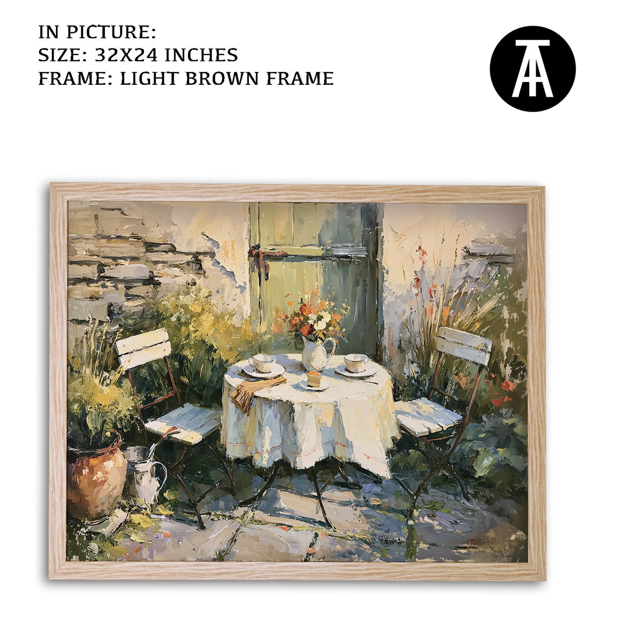 Artwork in Light Brown Frame