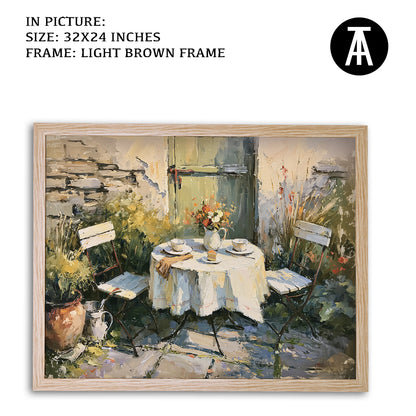 Artwork in Light Brown Frame