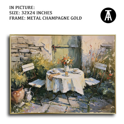 Artwork in Metal Champagne Gold Frame