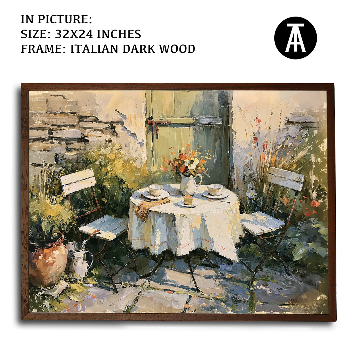 Artwork in Dark Wood Frame