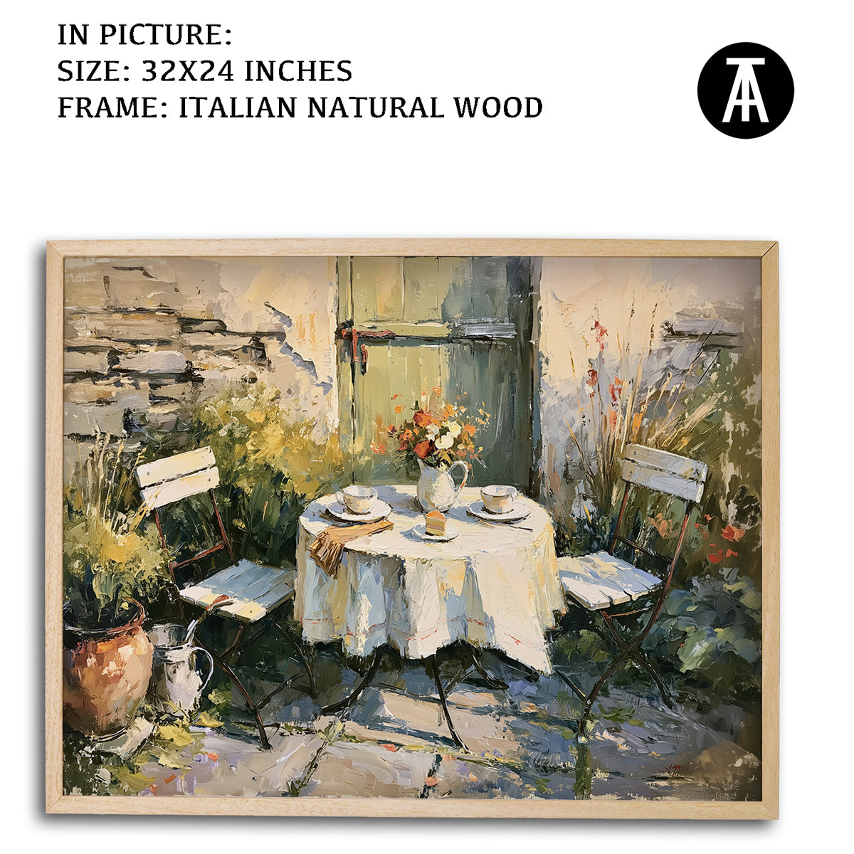 Artwork in Natural Wood Frame
