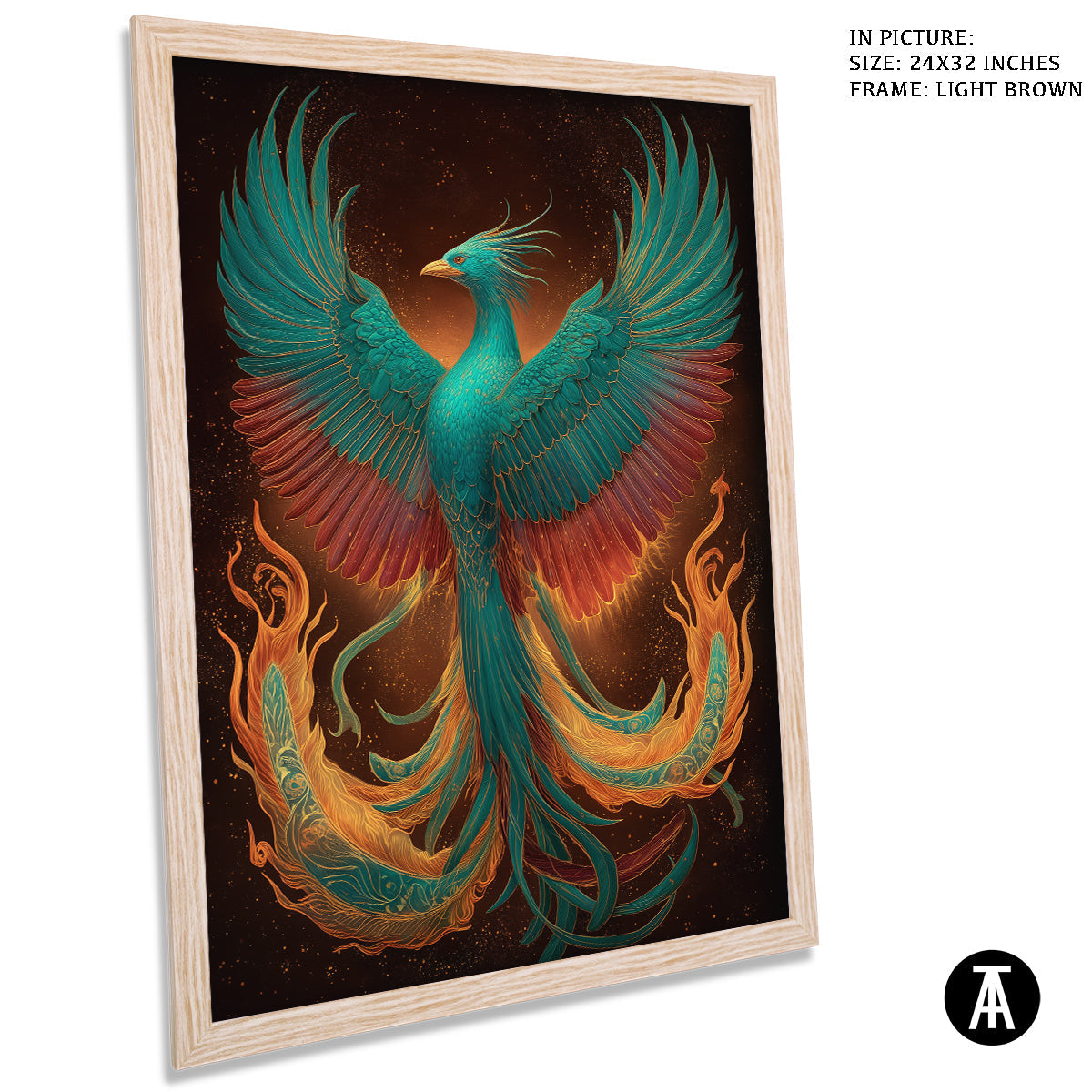 Artwork in Dark Brown Frame