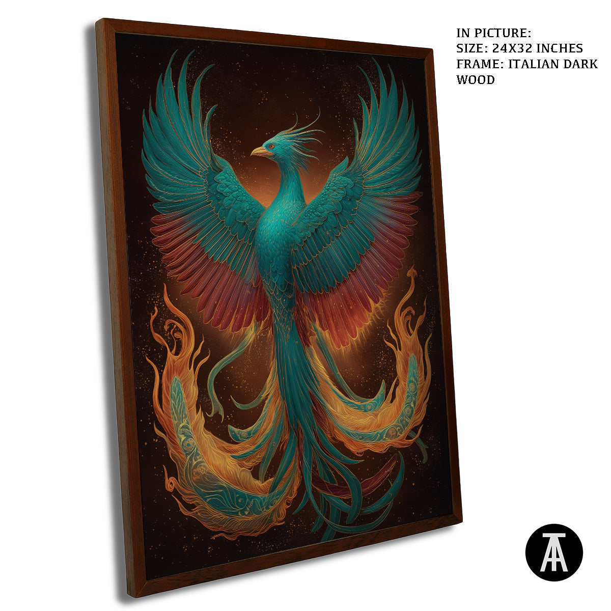 Artwork in Dark Wood Frame