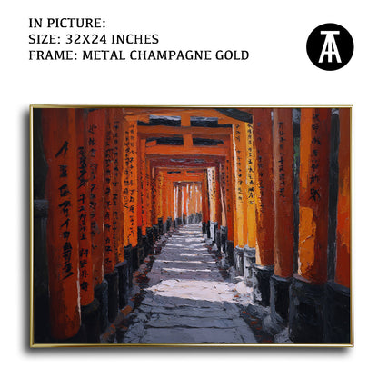 Artwork in Light Brown Frame