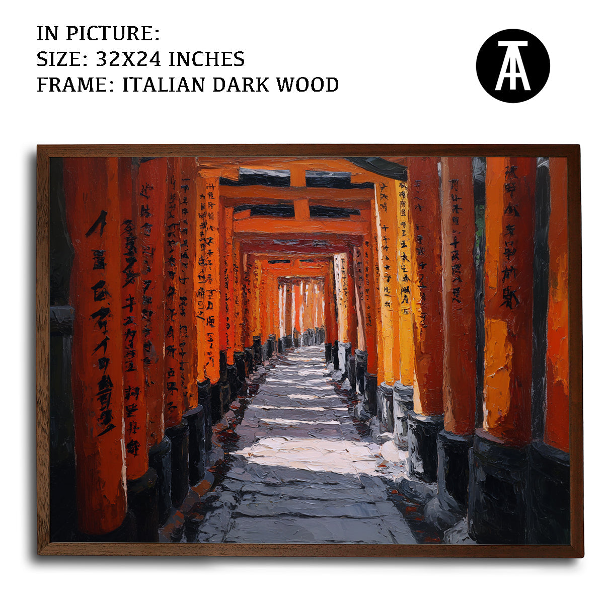 Artwork in Dark Wood Frame