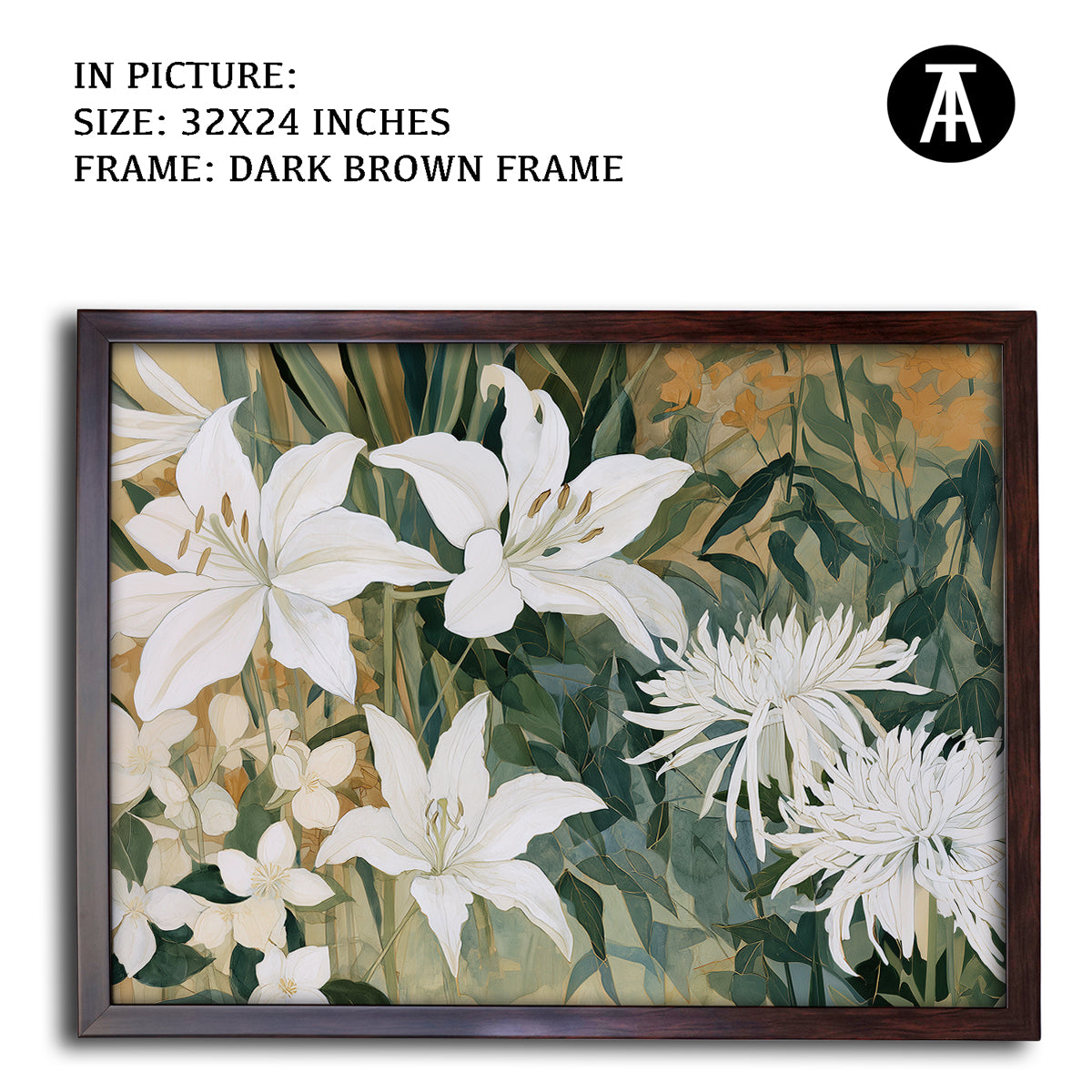 Artwork in Dark Brown Frame