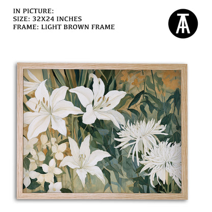 Artwork in Light Brown Frame