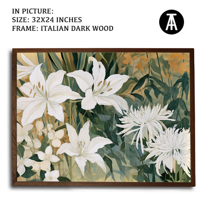 Artwork in Dark Wood Frame