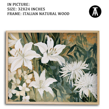 Artwork in Natural Wood Frame