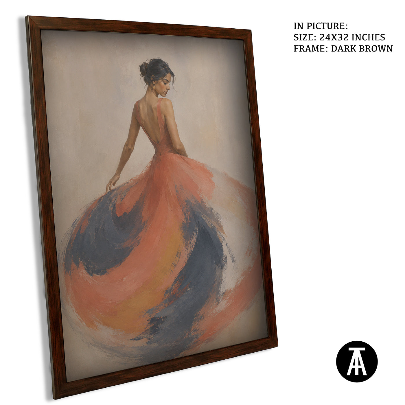 Artwork in Dark Brown Frame