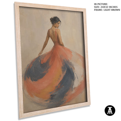 Artwork in Light Brown Frame