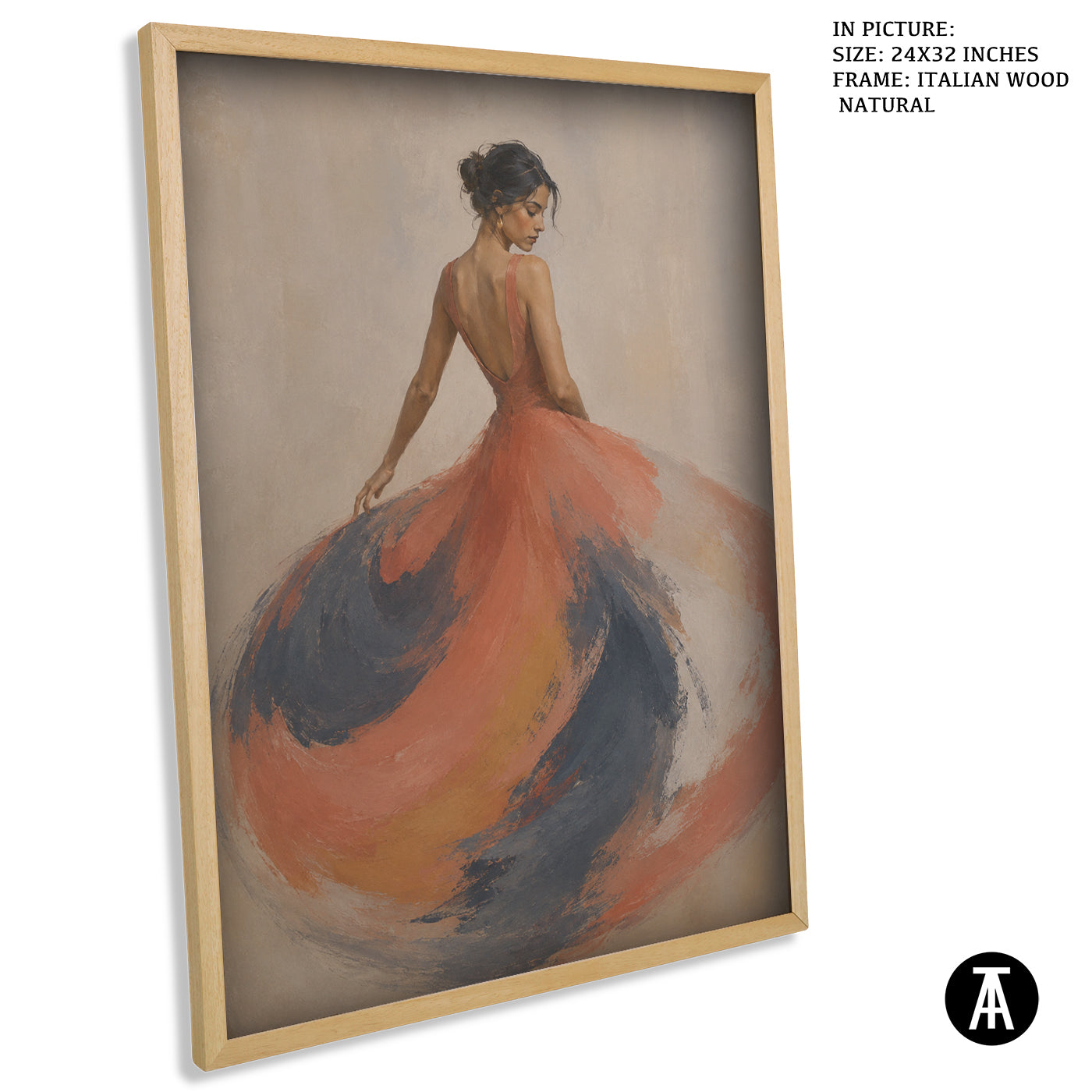 Artwork in Natural Wood Frame