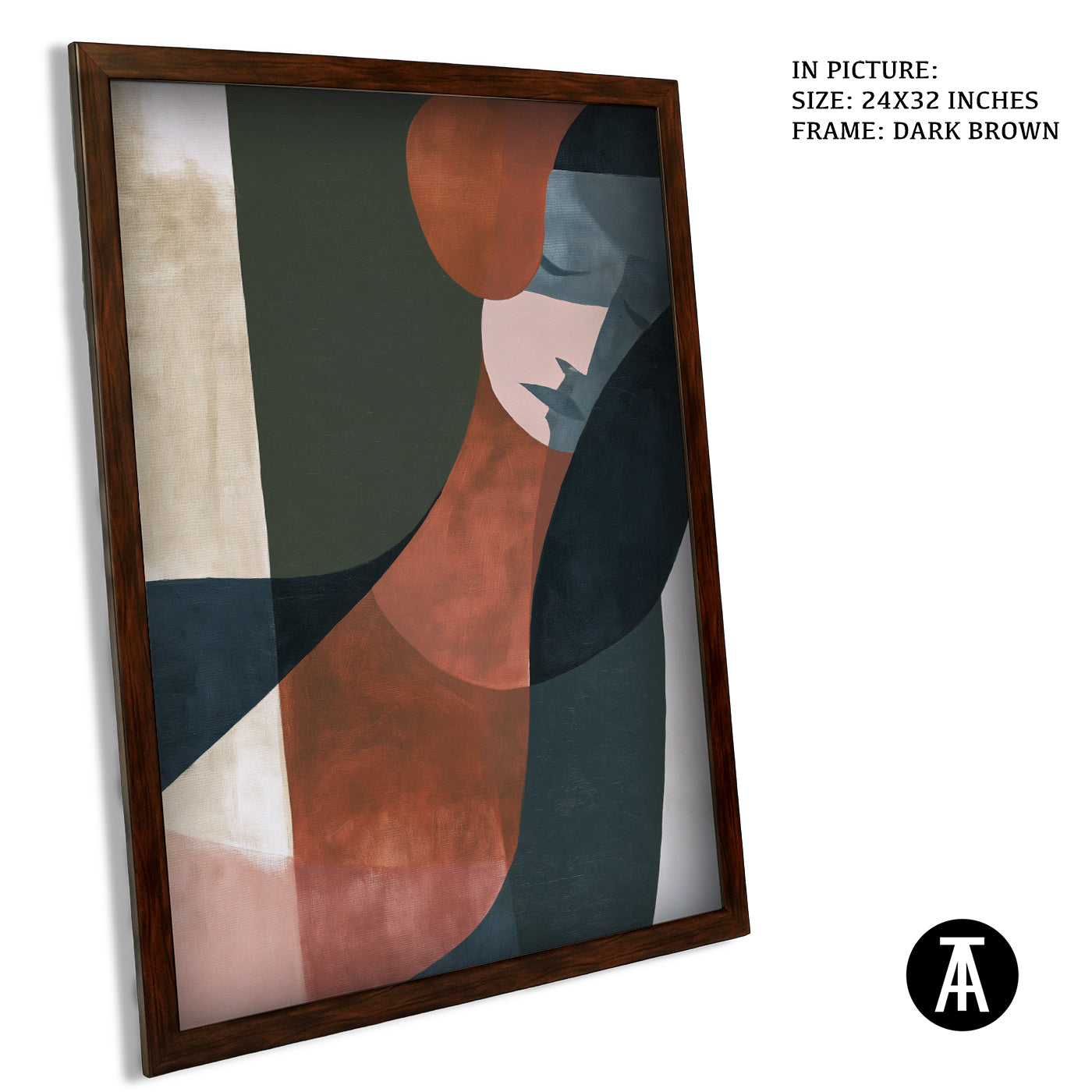 Artwork in Dark Brown Frame