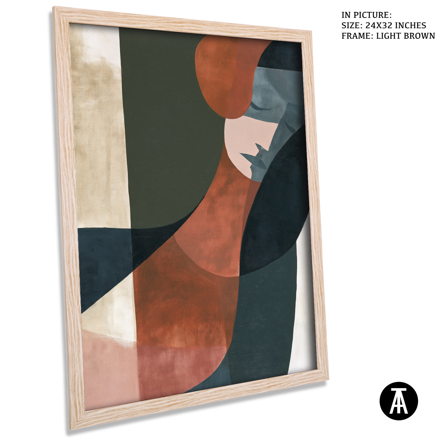 Artwork in Light Brown Frame