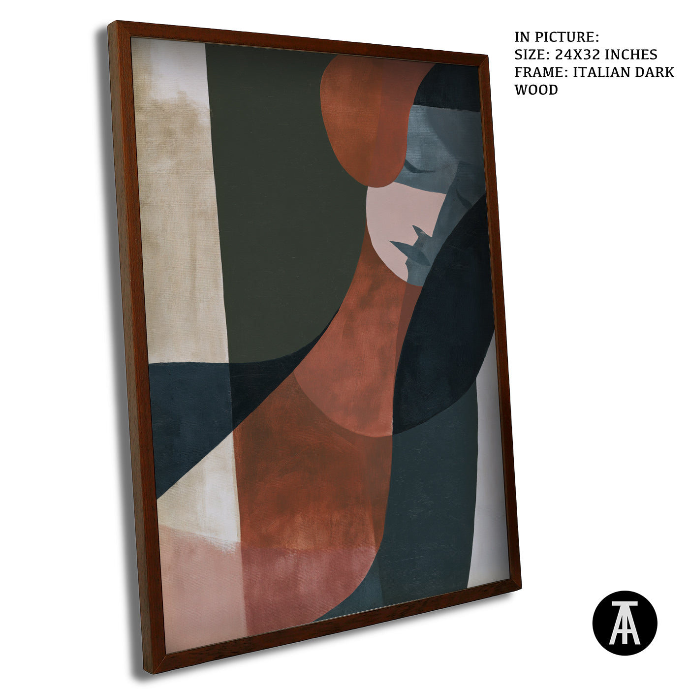 Artwork in Dark Wood Frame