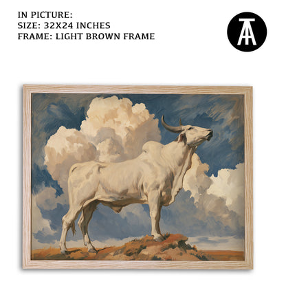 Artwork in Light Brown Frame