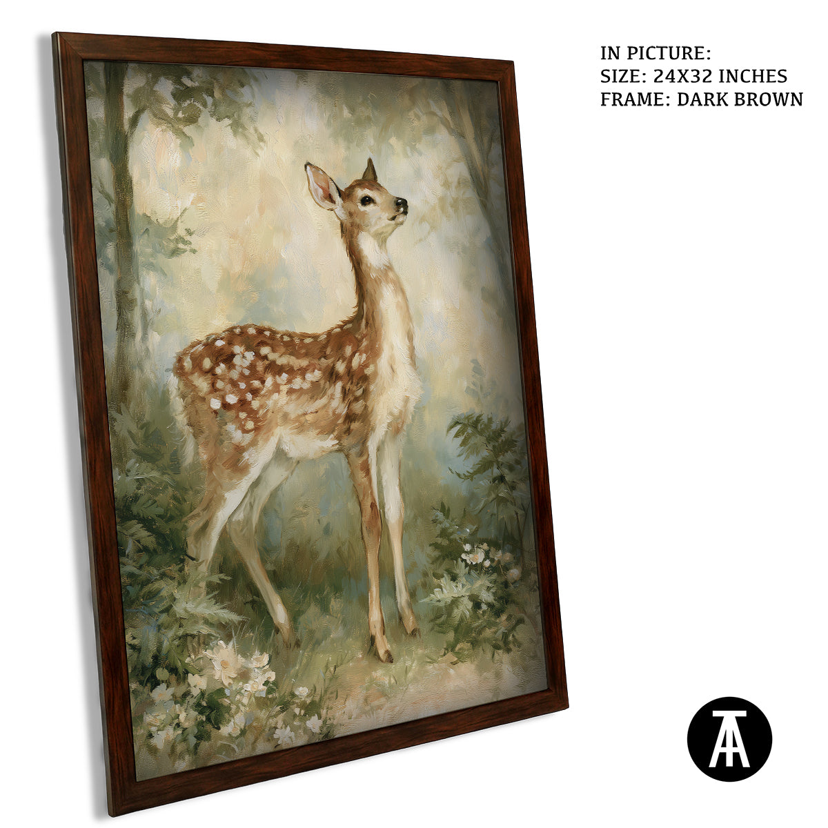 Artwork in Dark Brown Frame