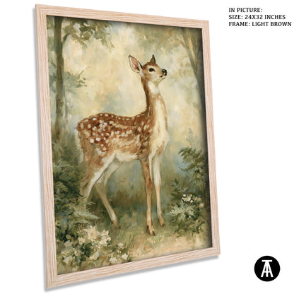 Artwork in Light Brown Frame
