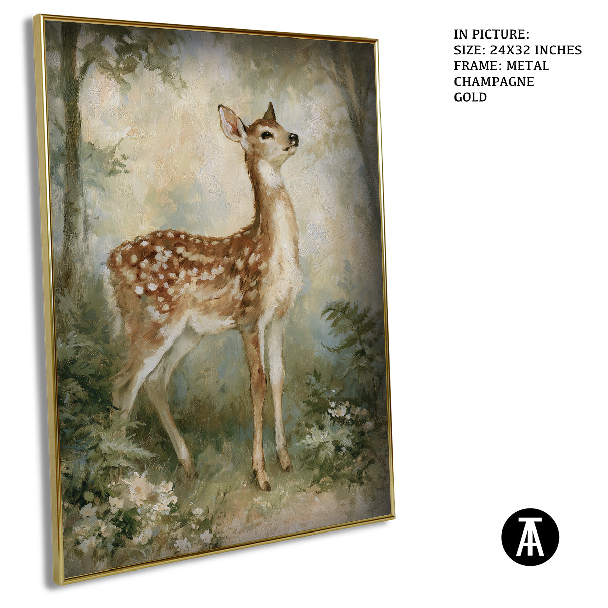 Artwork in Metal Champagne Gold Frame