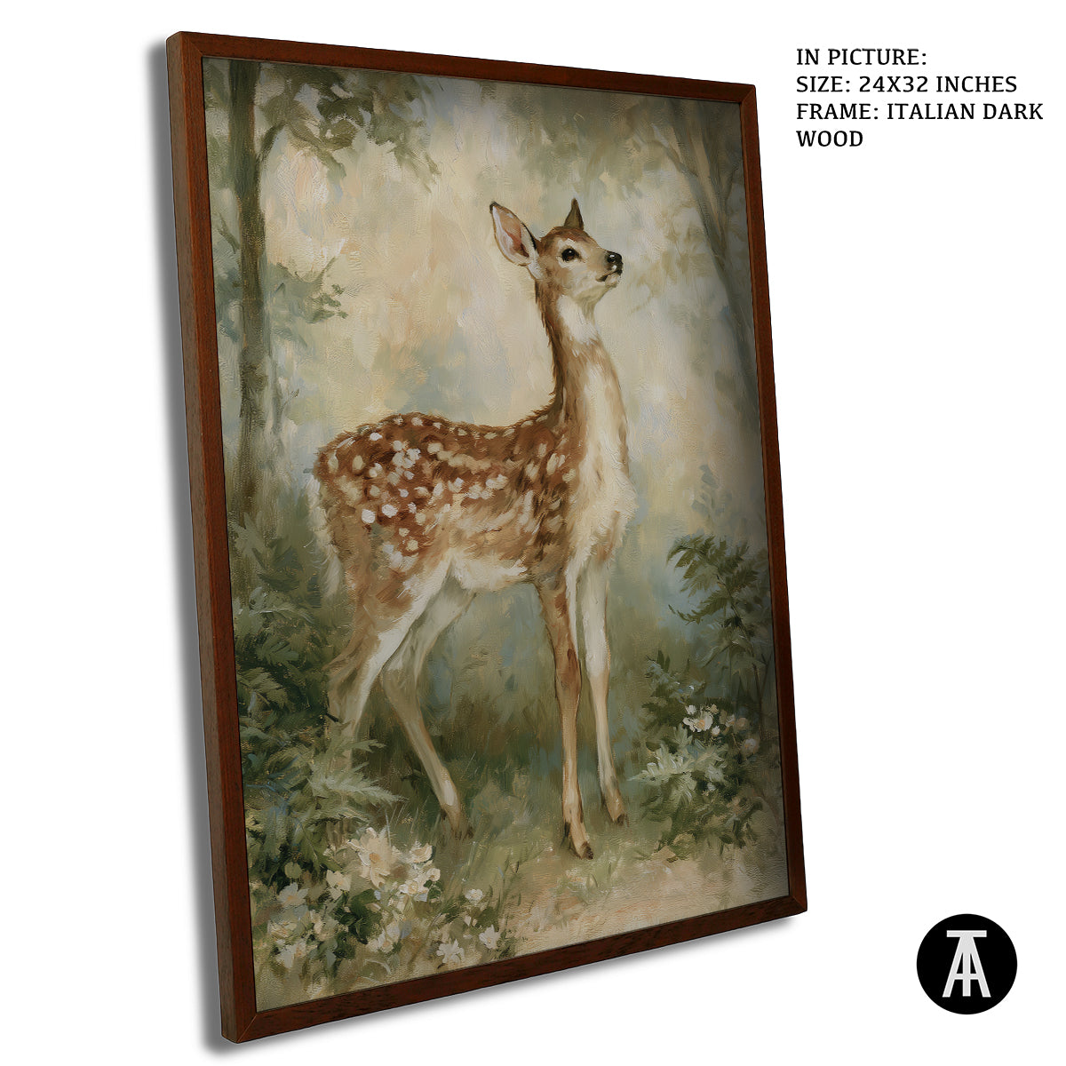Artwork in Dark Wood Frame