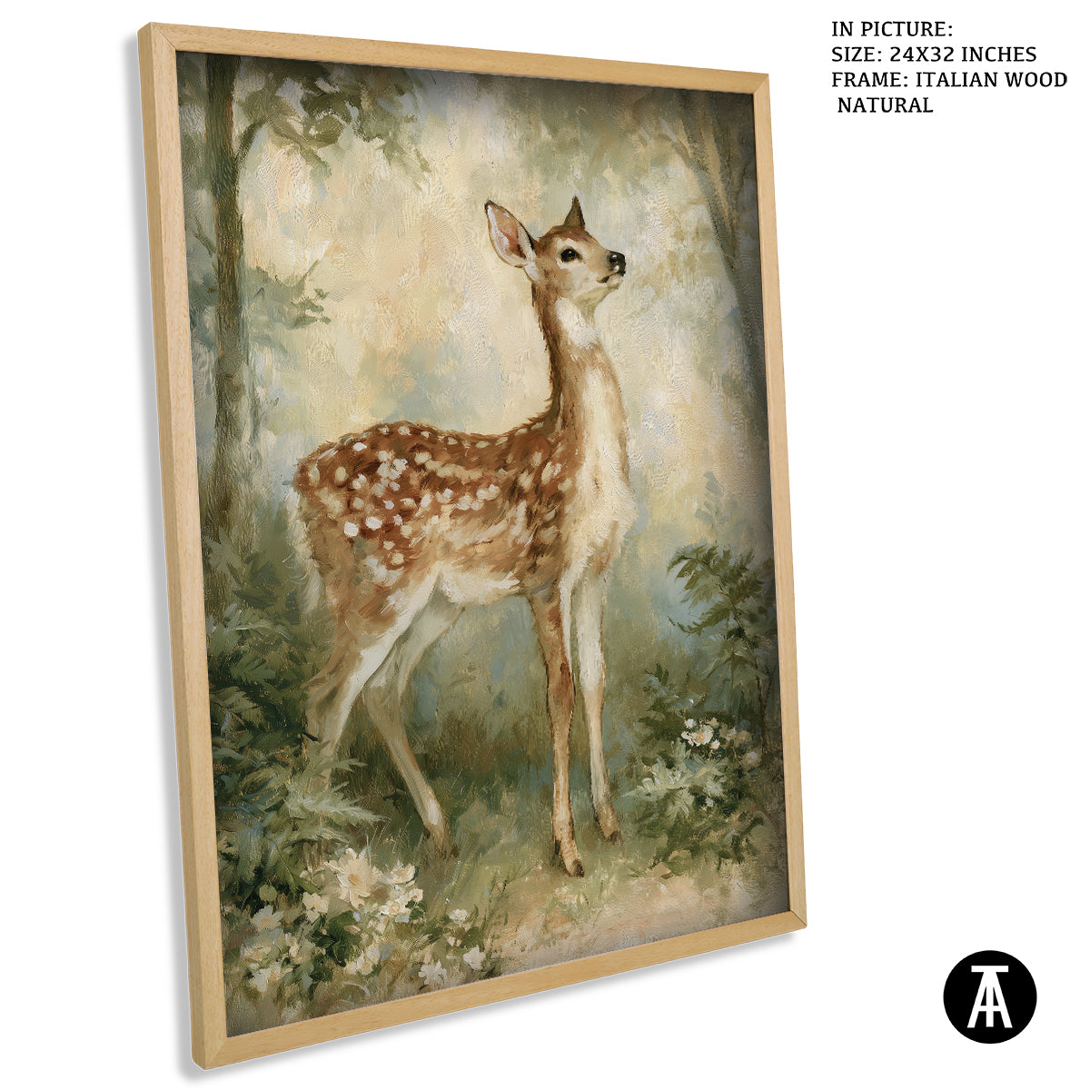 Artwork in Natural Wood Frame