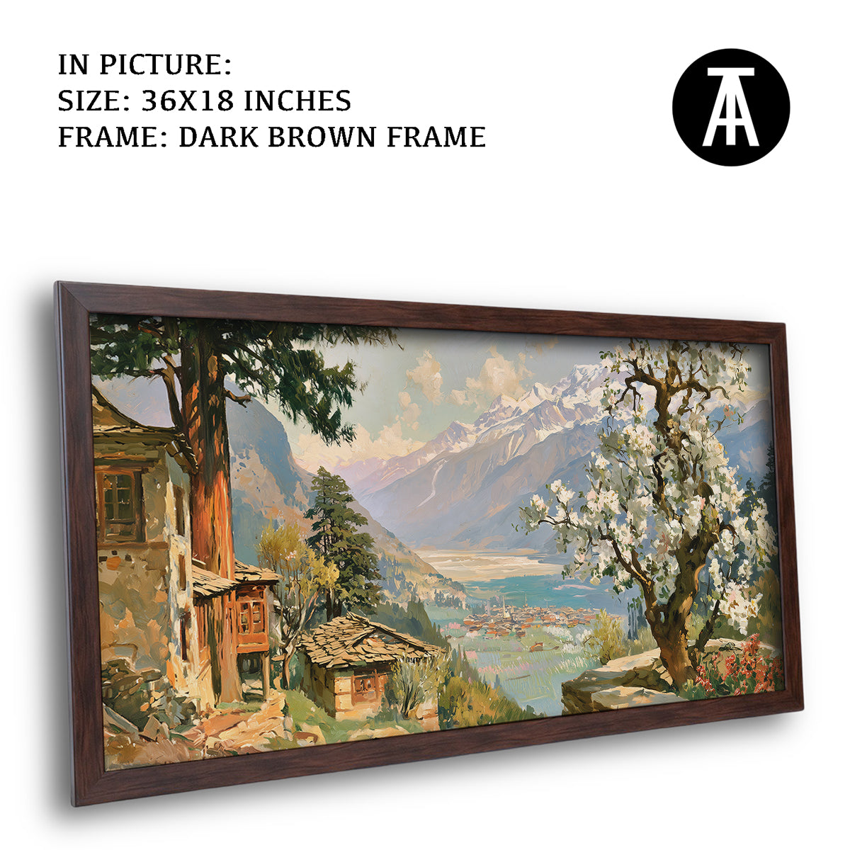 Artwork in Dark Brown Frame