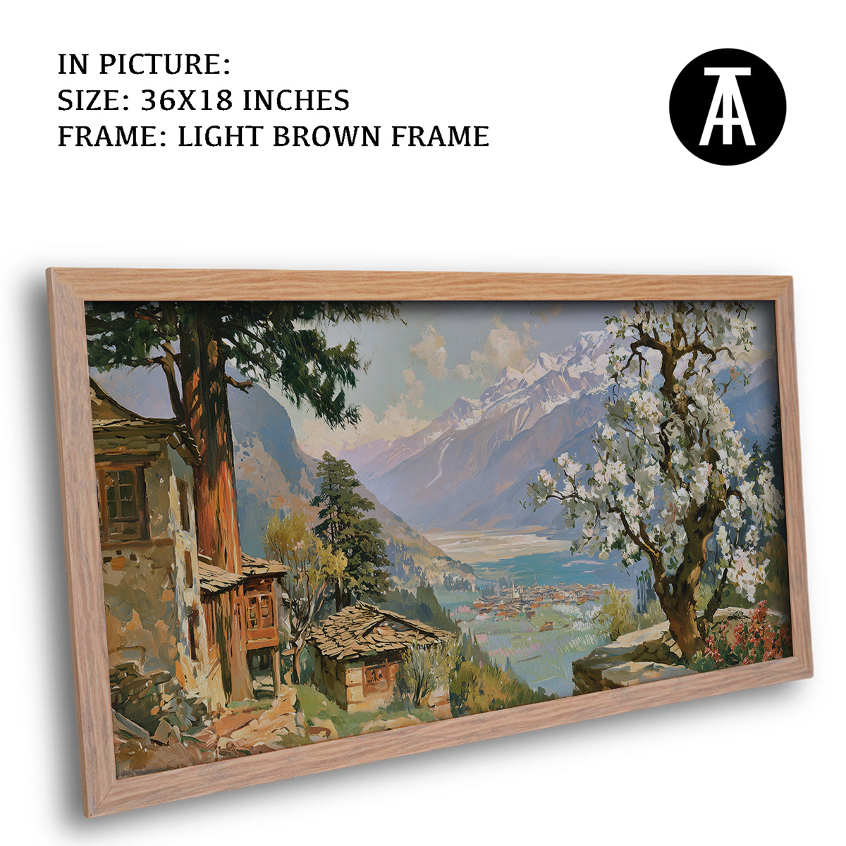 Artwork in Light Brown Frame