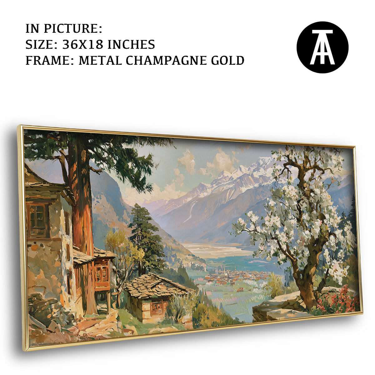 Artwork in Metal Champagne Gold Frame