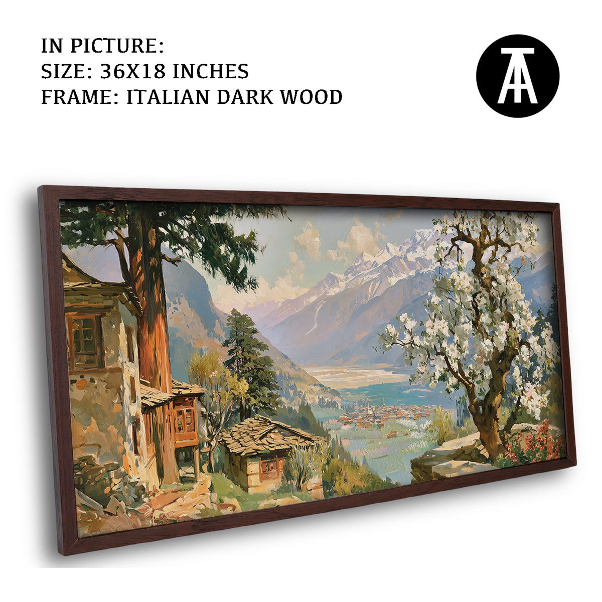 Artwork in Dark Wood Frame