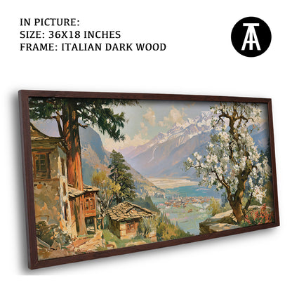 Artwork in Dark Wood Frame