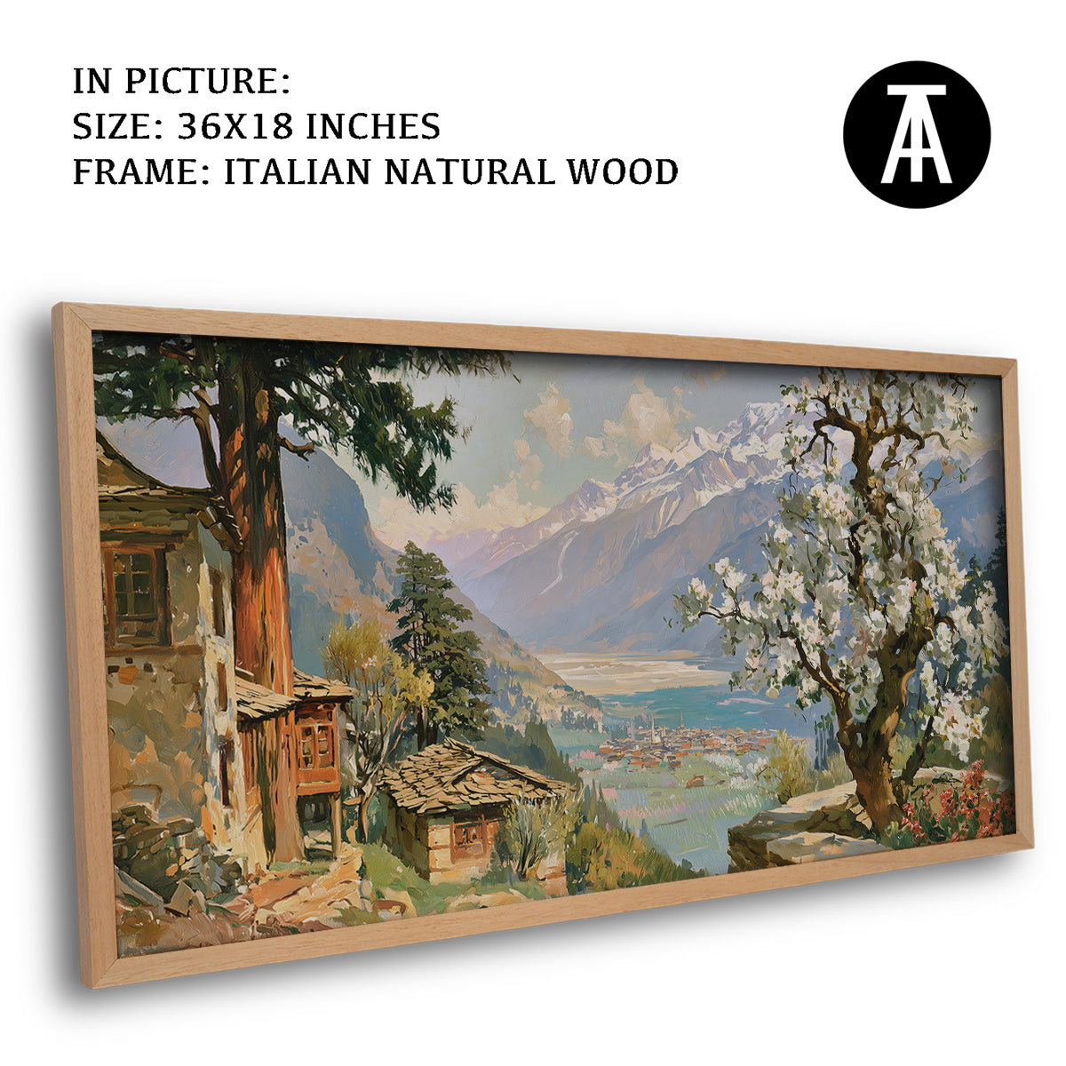 Artwork in Natural Wood Frame