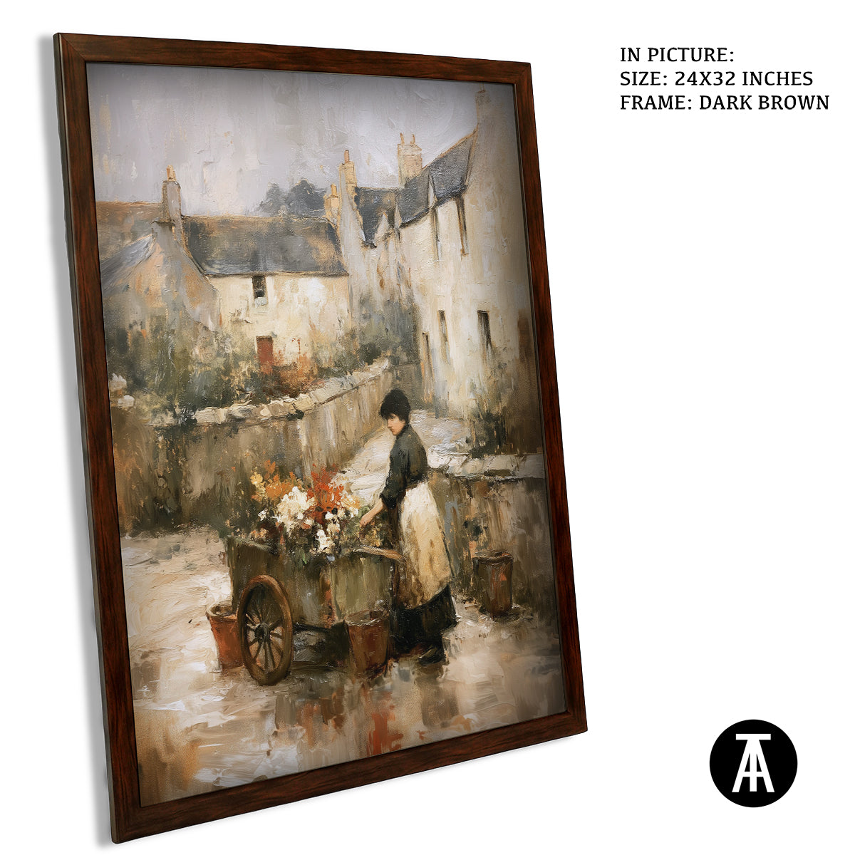 Artwork in Dark Brown Frame