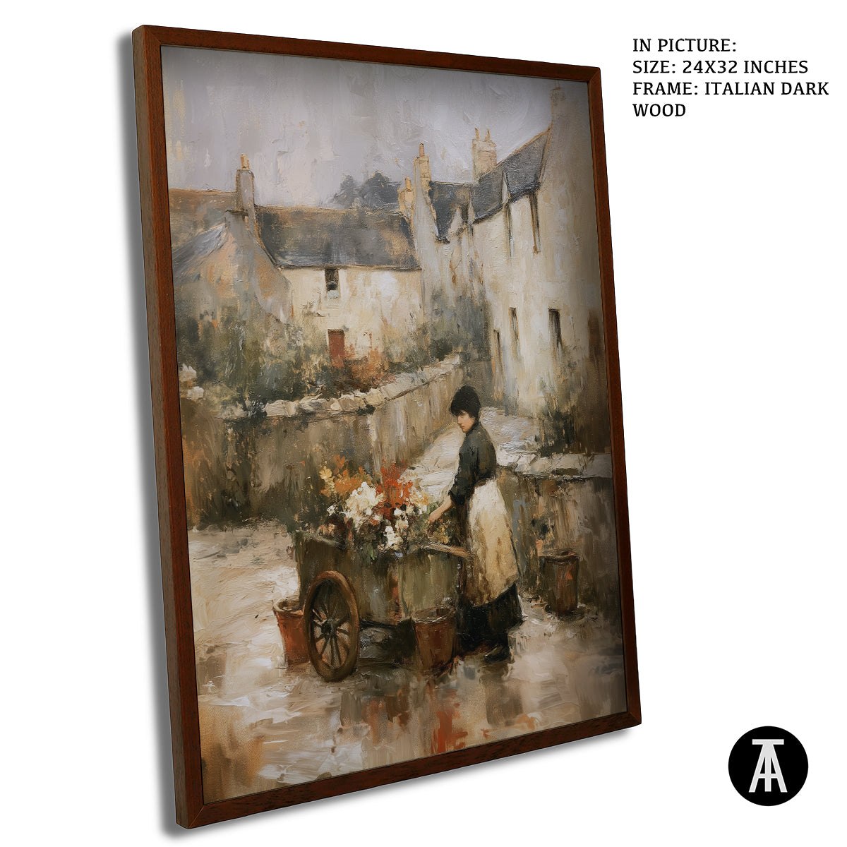 Artwork in Dark Wood Frame