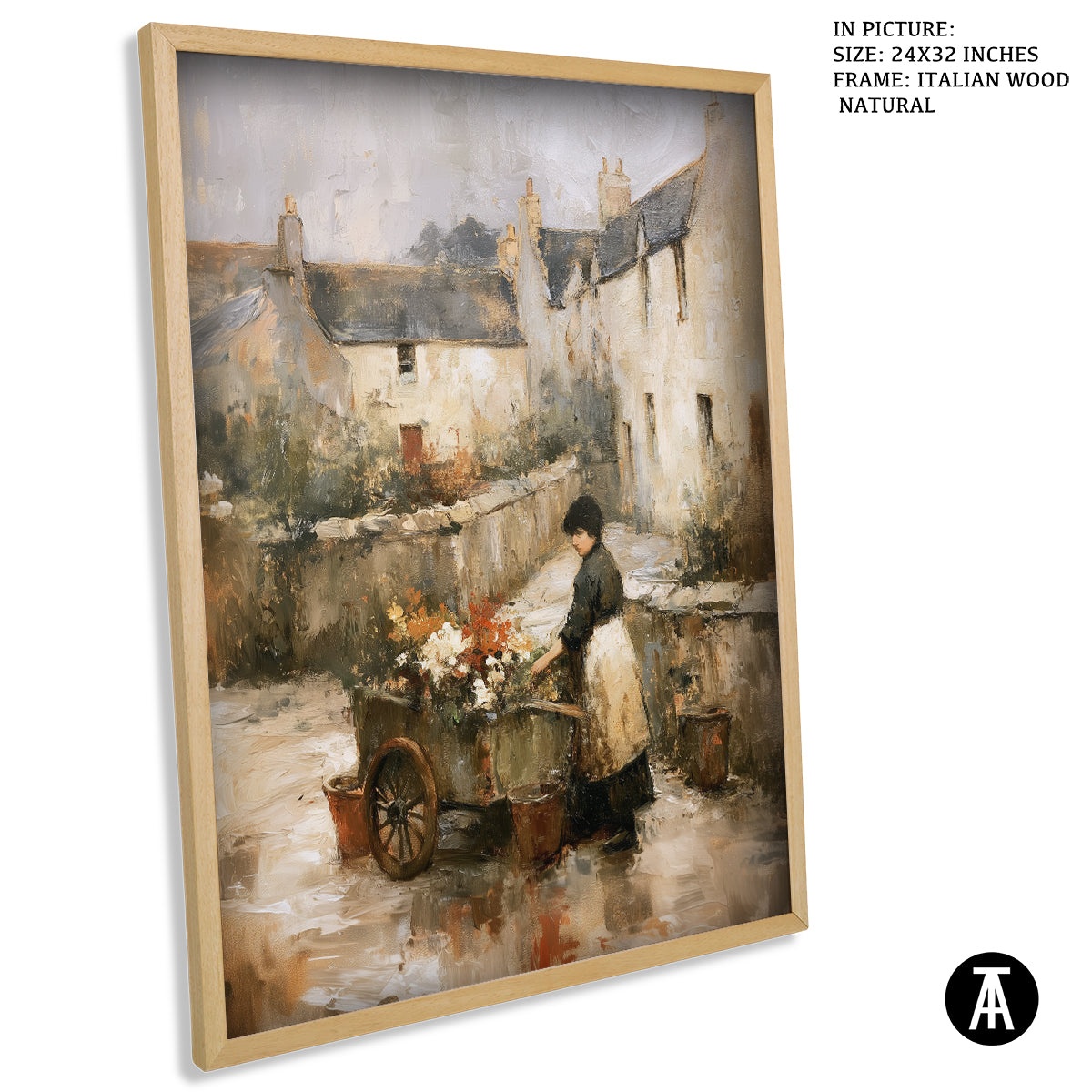 Artwork in Natural Wood Frame