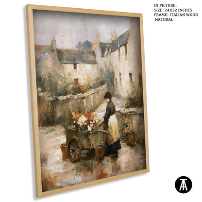 Artwork in Natural Wood Frame